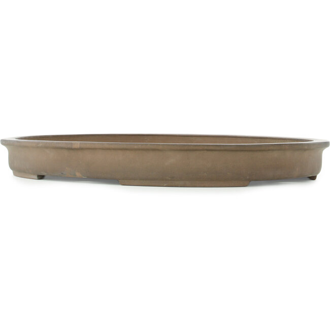 Oval unglazed bonsai pot by Gyouzan - 490 x 383 x 55 mm