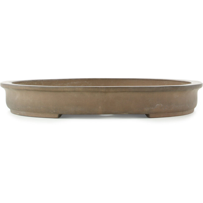 Oval unglazed bonsai pot by Gyouzan - 490 x 383 x 55 mm