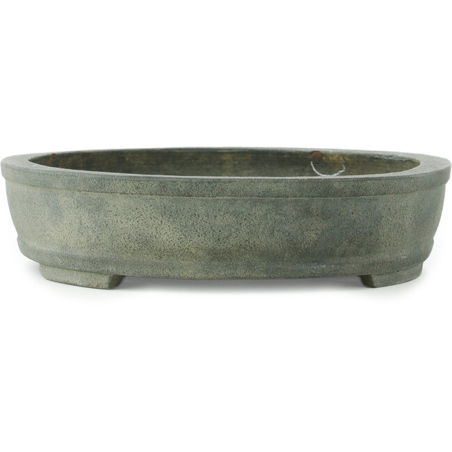 Oval unglazed bonsai pot - 390 x 295 x 70 mm
