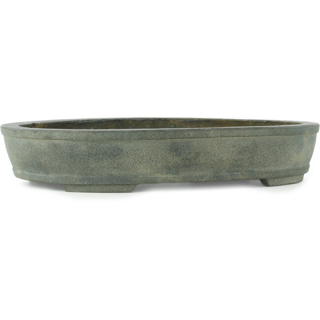 Oval unglazed bonsai pot - 390 x 295 x 70 mm