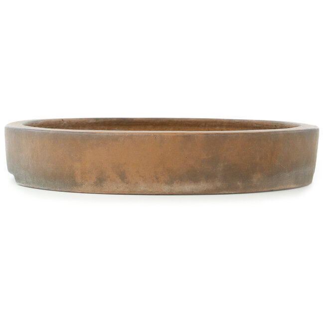 Oval unglazed bonsai pot by Kizan - 470 x 350 x 60 mm