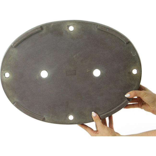 Maceta ovalada sin esmaltar para bonsái de Yamaaki - 470 x 348 x 58 mm