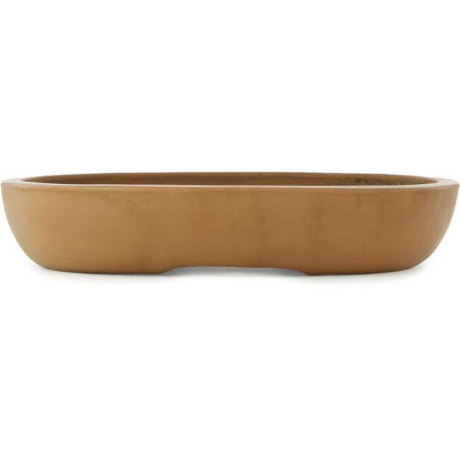 Oval unglazed bonsai pot by Shoko - 480 x 385 x 88 mm