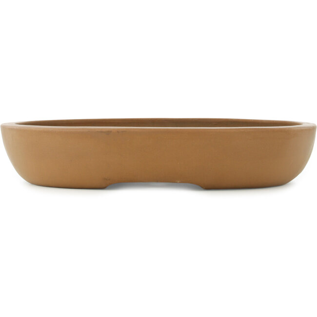 Oval unglazed bonsai pot by Shoko - 480 x 385 x 88 mm
