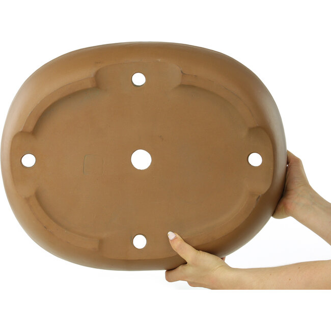 Pot à bonsaï ovale non émaillé de Shoko - 480 x 385 x 88 mm