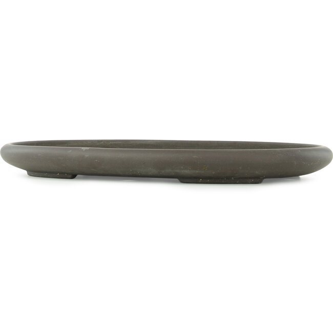 Oval unglazed bonsai pot by Keizan - 570 x 400 x 50 mm