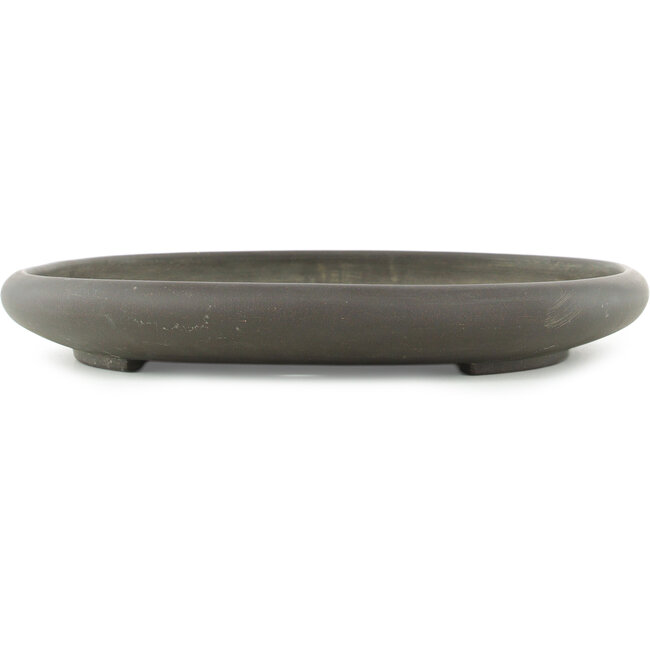 Oval unglazed bonsai pot by Keizan - 570 x 400 x 50 mm