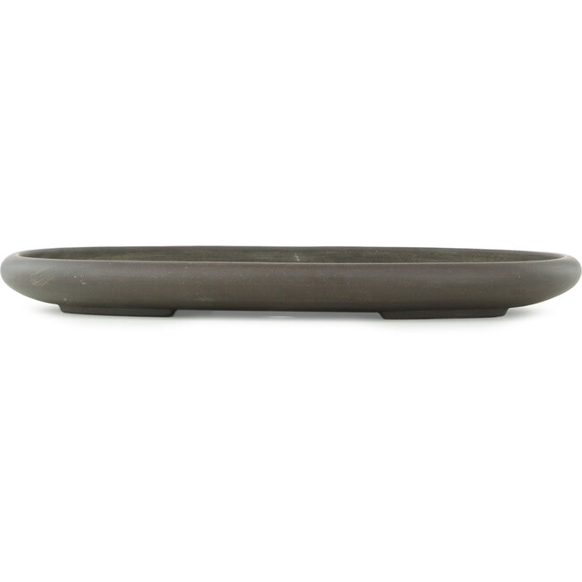 Oval unglazed bonsai pot by Keizan - 570 x 400 x 50 mm