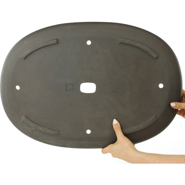 Pot à bonsaï ovale non émaillé de Keizan - 570 x 400 x 50 mm