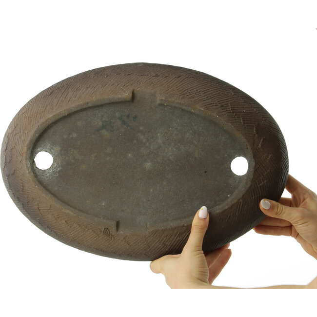 Ovale ongeglazuurde bonsai pot - 400 x 275 x 50 mm