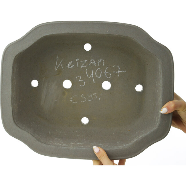 Mokko ongeglazuurde bonsai pot van Keizan - 383 x 310 x 125 mm