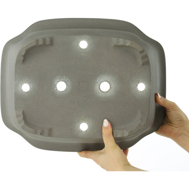 Maceta para bonsái sin esmaltar Mokko de Keizan - 383 x 310 x 125 mm