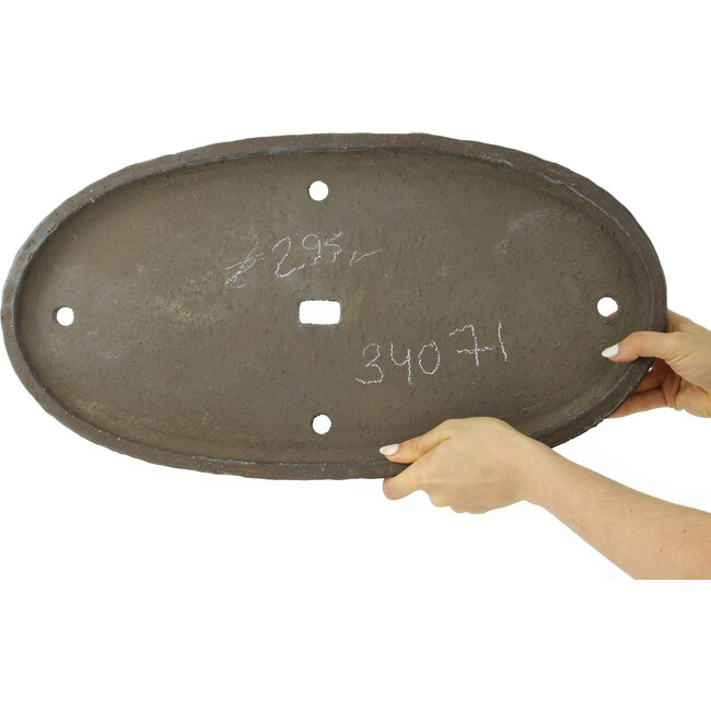 Oval unglazed bonsai pot - 535 x 285 x 40 mm