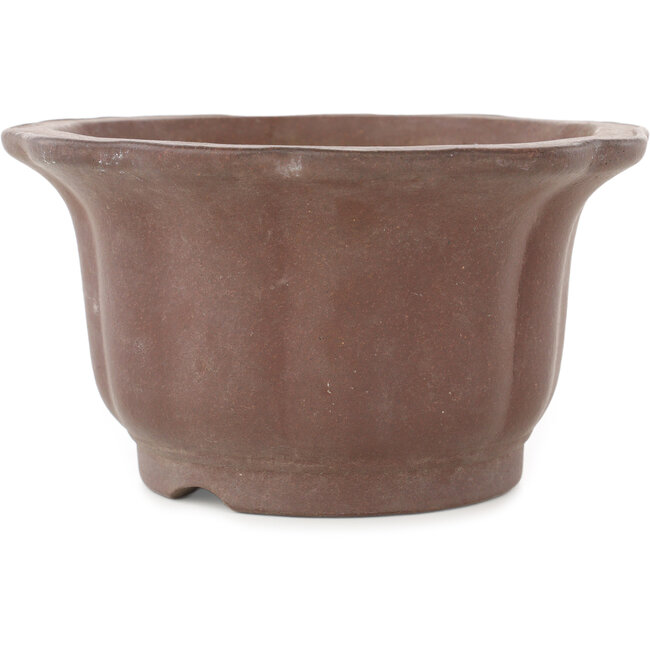 Vaso bonsai non smaltato a forma di fiore rotondo di Yamaaki - 190 x 190 x 105 mm