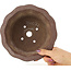 Pot à bonsaï rond en forme de fleur non émaillé par Yamaaki - 190 x 190 x 105 mm