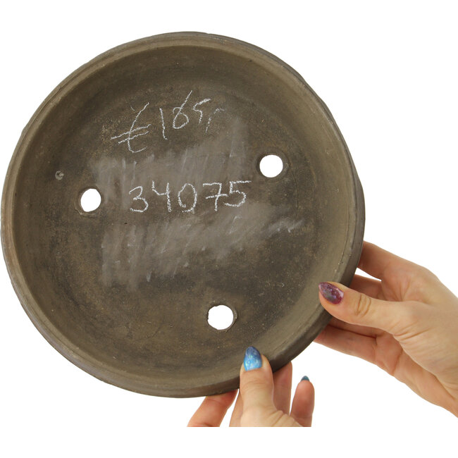 Ronde ongeglazuurde bonsaipot - 235 x 235 x 55 mm