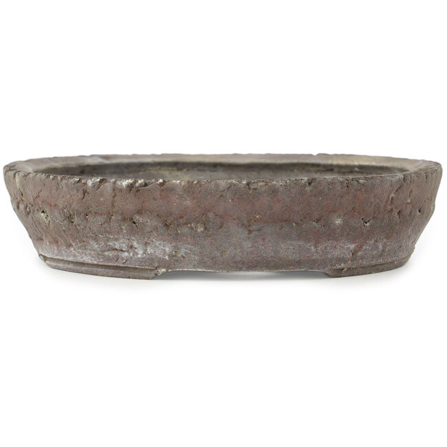 Oval unglazed bonsai pot - 260 x 205 x 45 mm