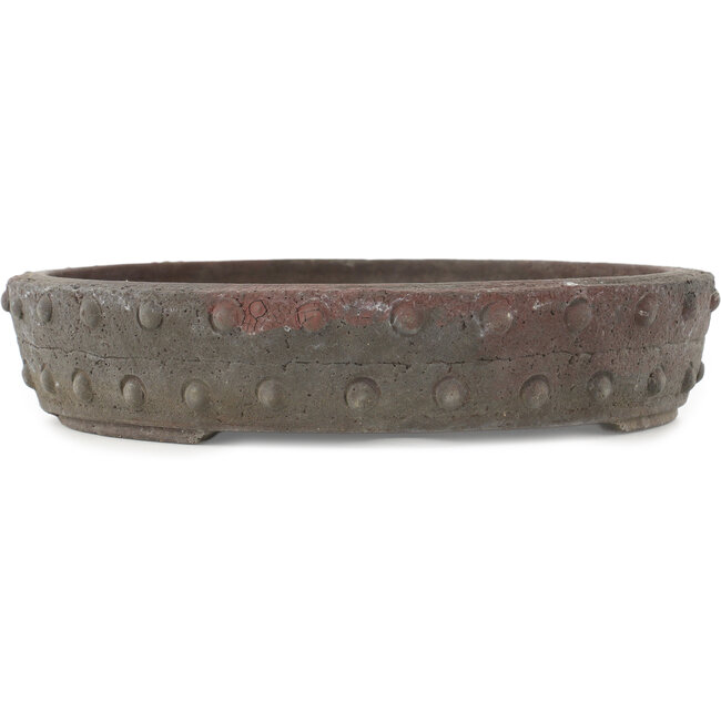 Round unglazed bonsai pot by Yamaaki Koshosen (first generation) - 245 x 245 x 50 mm