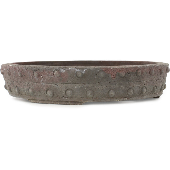 Round unglazed bonsai pot by Yamaaki Koshosen (first generation) - 245 x 245 x 50 mm