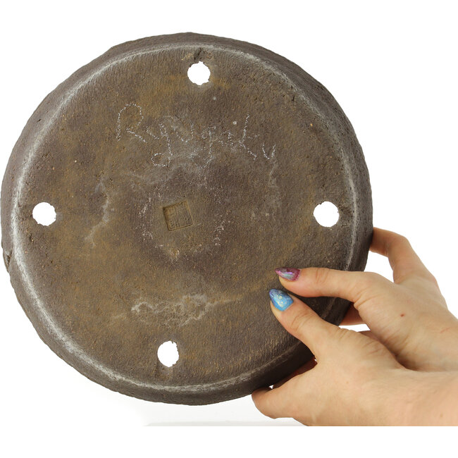 Runder, unglasierter Bonsaitopf von Ryugaku – 255 x 255 x 55 mm