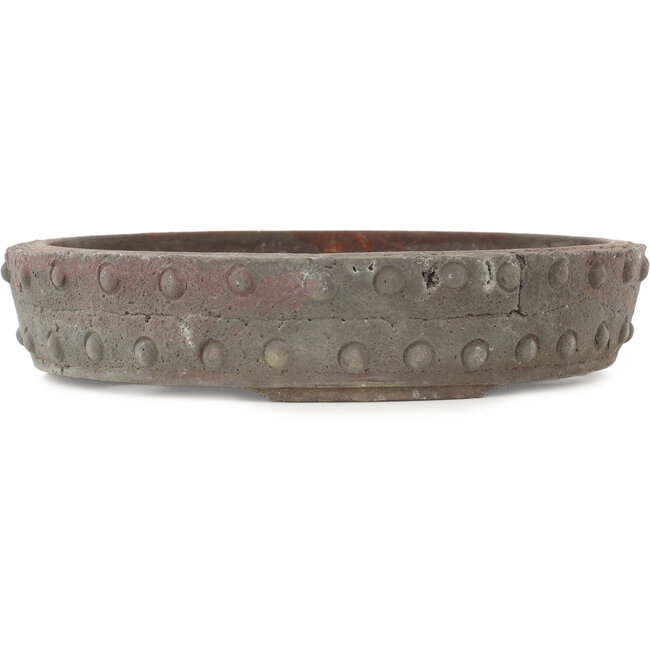 Pot à bonsaï rond non émaillé de Yamaaki Koshosen (première génération) - 245 x 245 x 50 mm