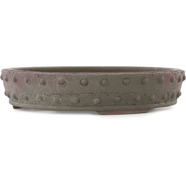 Ronde ongeglazuurde bonsaipot van Yamaaki Koshosen (eerste generatie) - 235 x 235 x 50 mm