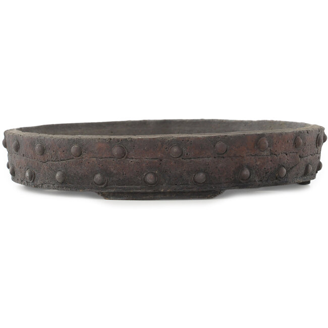 Runder unglasierter Bonsai-Topf von Yamaaki Koshosen (erste Generation) - 245 x 245 x 43 mm
