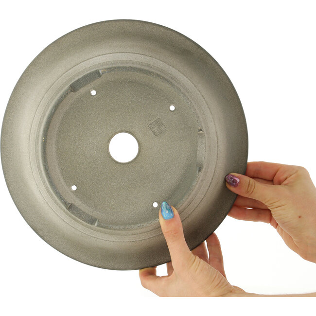 Ronde ongeglazuurde bonsaipot van Shibakatsu - 262 x 262 x 90 mm