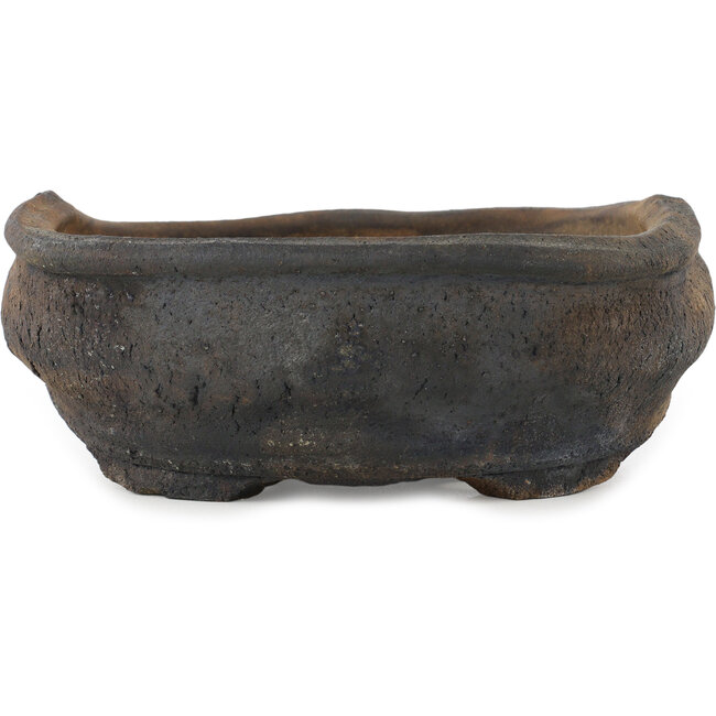 Unique unglazed bonsai pot by Bryan Albright - 270 x 270 x 90 mm