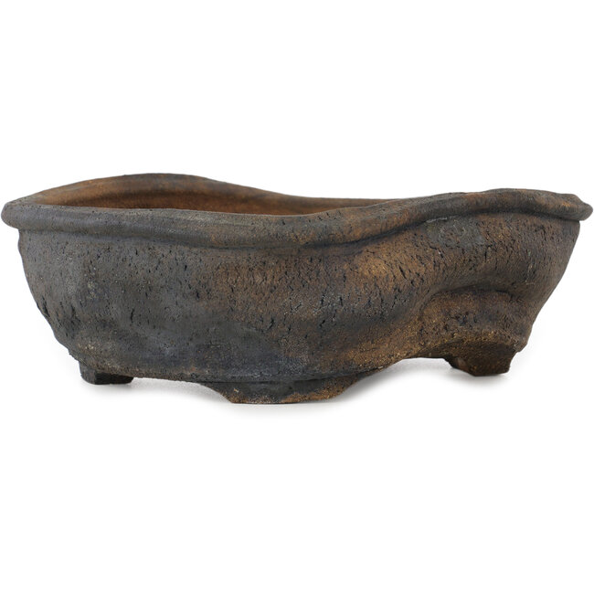 Unique unglazed bonsai pot by Bryan Albright - 270 x 270 x 90 mm