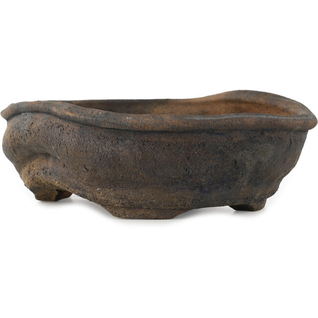 Unieke ongeglazuurde bonsaipot van Bryan Albright - 270 x 270 x 90 mm