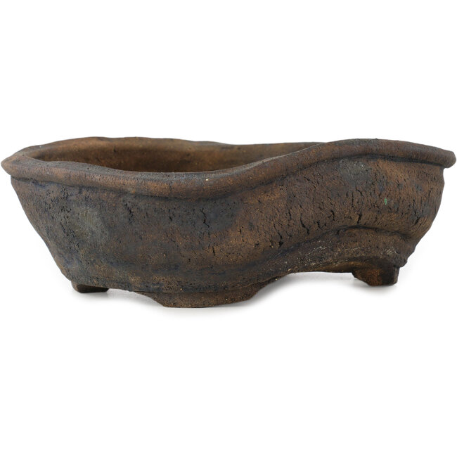 Unique unglazed bonsai pot by Bryan Albright - 270 x 270 x 90 mm