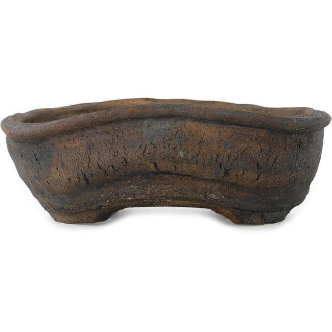 Unique unglazed bonsai pot by Bryan Albright - 270 x 270 x 90 mm