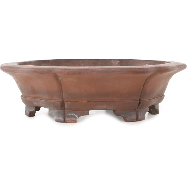 Lotus unglazed bonsai pot by Sanpo - 295 x 295 x 80 mm