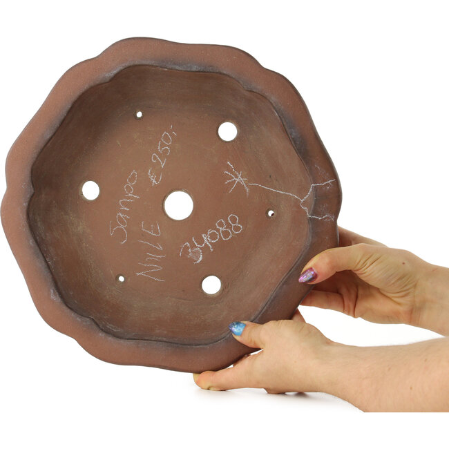 Pot à bonsaï Lotus non émaillé de Sanpo - 295 x 295 x 80 mm