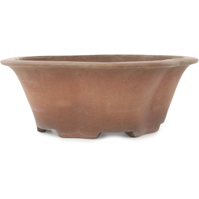 Round flower shape unglazed bonsai pot by Izumiya (Zenigo) - 330 x 330 x 120 mm