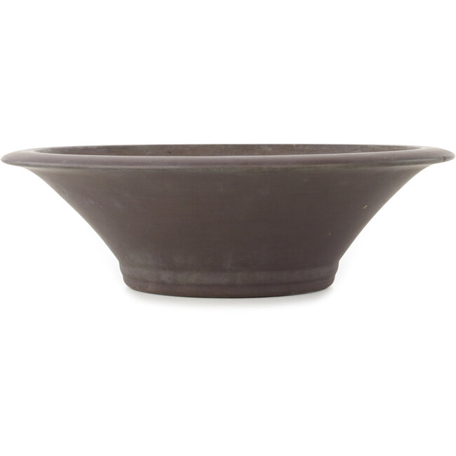 Round unglazed bonsai pot by Yamaaki - 290 x 290 x 90 mm