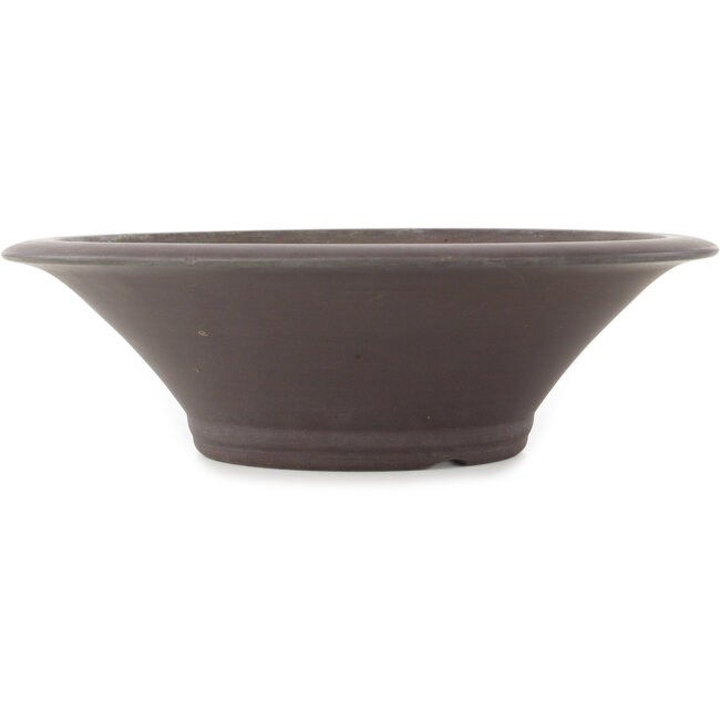 Ronde ongeglazuurde bonsaipot van Yamaaki - 290 x 290 x 90 mm