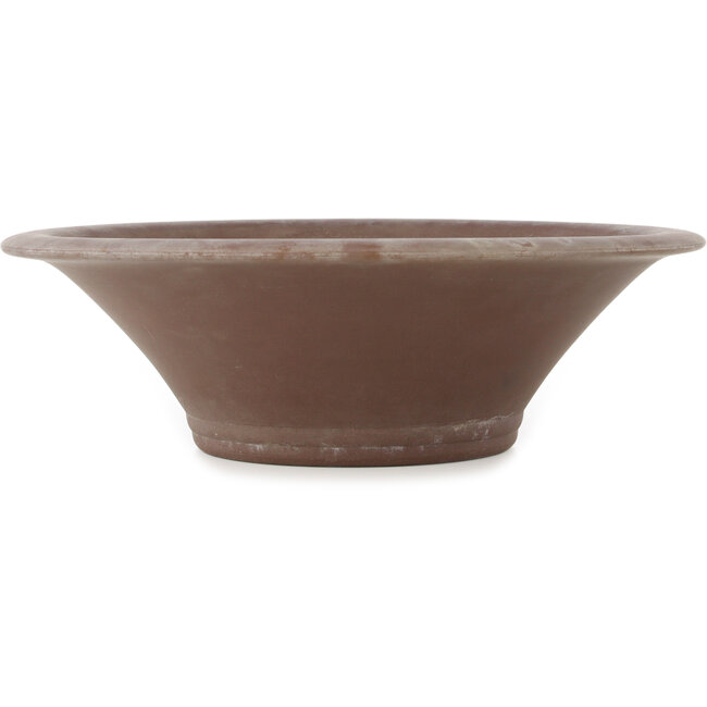Ronde ongeglazuurde bonsaipot van Yamaaki - 320 x 320 x 100 mm