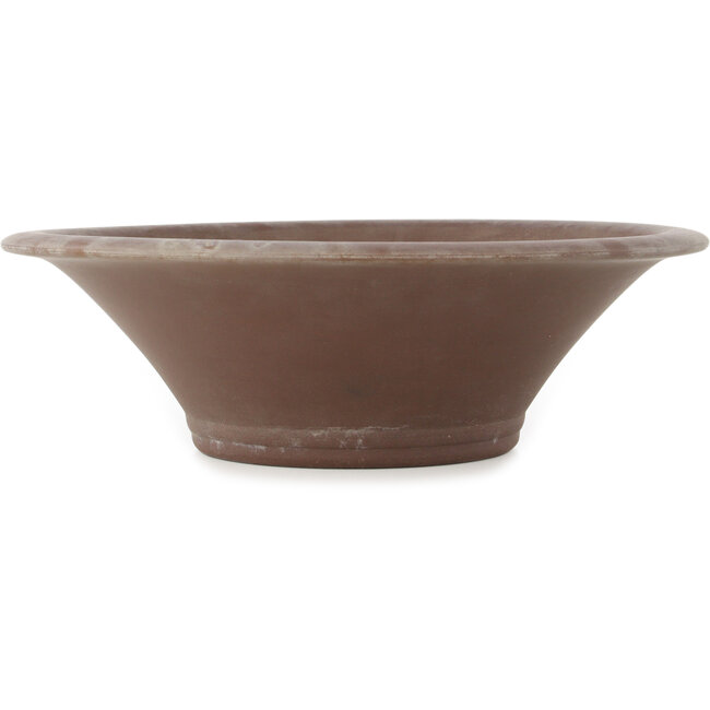 Round unglazed bonsai pot by Yamaaki - 320 x 320 x 100 mm