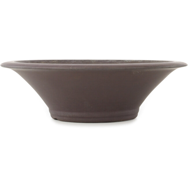 Round unglazed bonsai pot by Yamaaki - 290 x 290 x 90 mm
