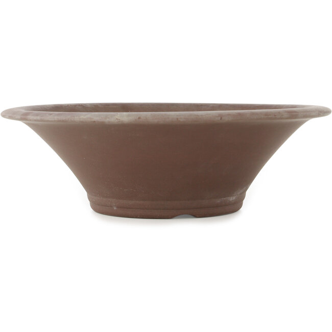 Round unglazed bonsai pot by Yamaaki - 320 x 320 x 100 mm