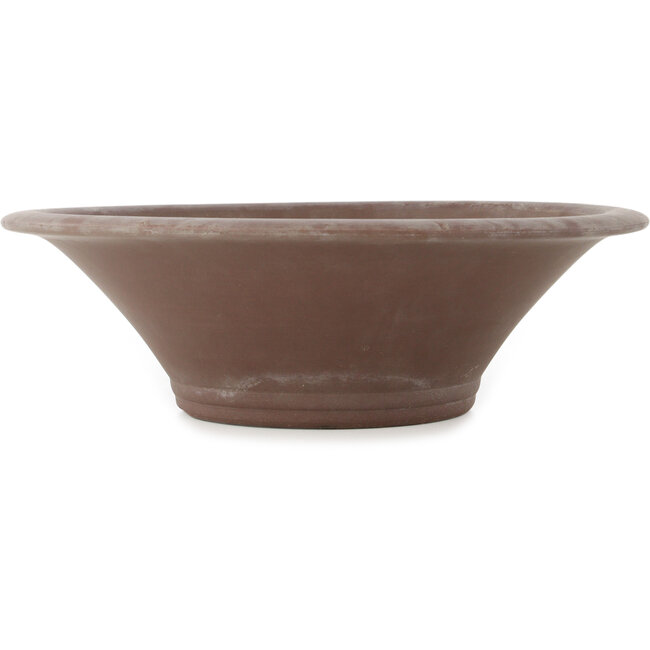 Ronde ongeglazuurde bonsaipot van Yamaaki - 320 x 320 x 100 mm