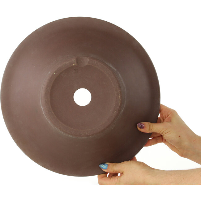 Pot à bonsaï rond non émaillé de Yamaaki - 320 x 320 x 100 mm