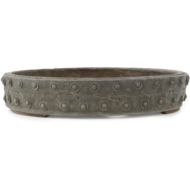 Ronde ongeglazuurde bonsaipot van Yamaaki Koshosen (eerste generatie) - 295 x 295 x 57 mm