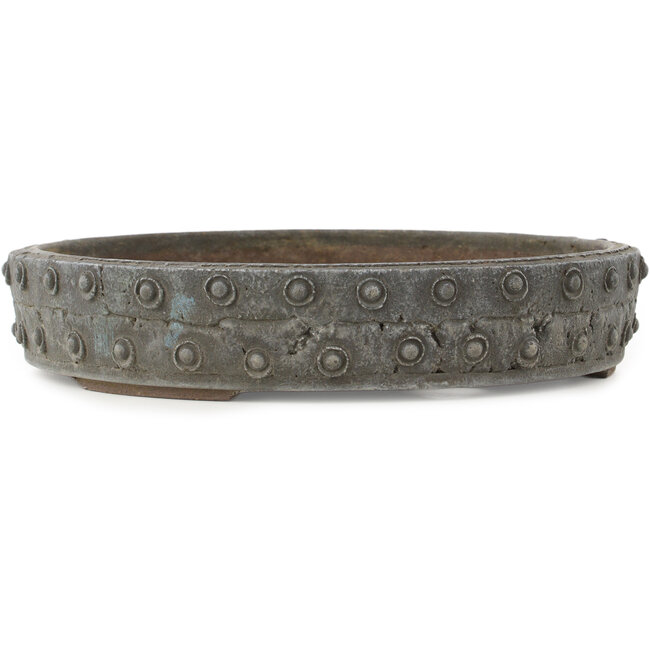 Ronde ongeglazuurde bonsaipot van Yamaaki Koshosen (eerste generatie) - 295 x 295 x 57 mm