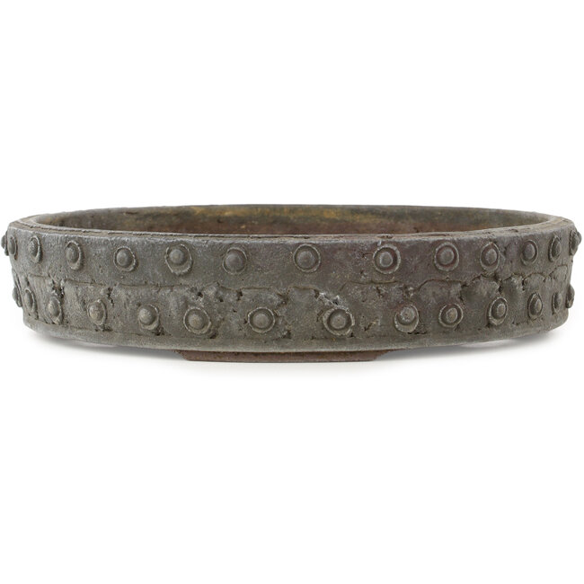 Vaso bonsai rotondo non smaltato di Yamaaki Koshosen (prima generazione) - 295 x 295 x 57 mm