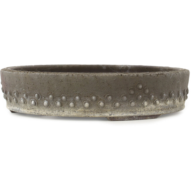 Ronde ongeglazuurde bonsaipot van Yamaaki Koshosen (eerste generatie) - 295 x 295 x 65 mm