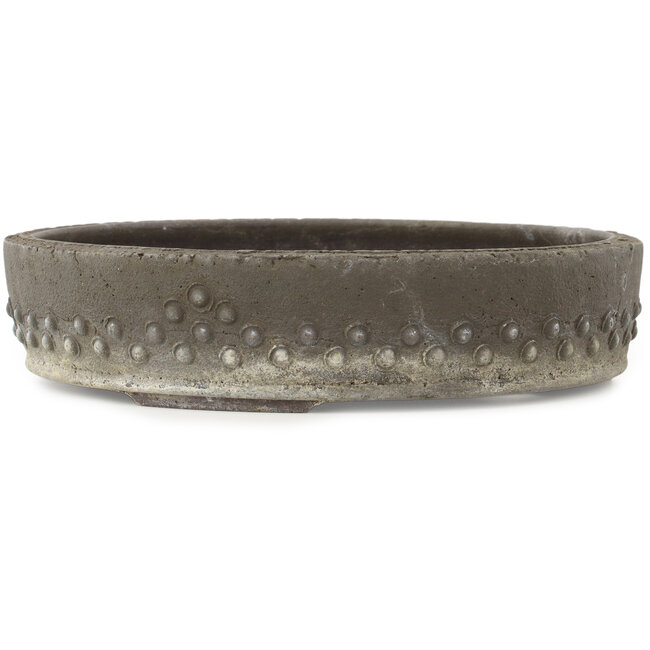 Ronde ongeglazuurde bonsaipot van Yamaaki Koshosen (eerste generatie) - 295 x 295 x 65 mm
