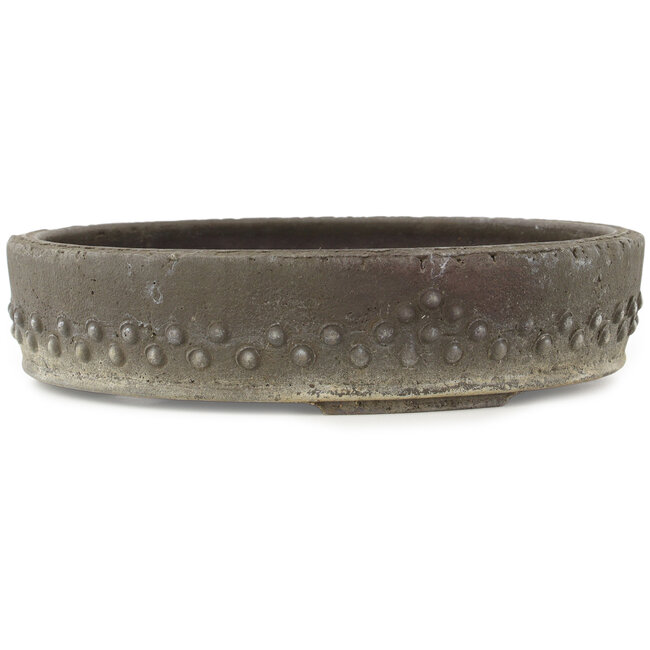 Ronde ongeglazuurde bonsaipot van Yamaaki Koshosen (eerste generatie) - 295 x 295 x 65 mm